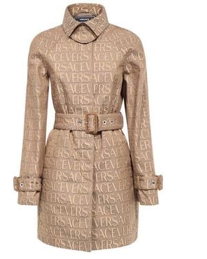 Versace Logo Trench Coat - Naturel