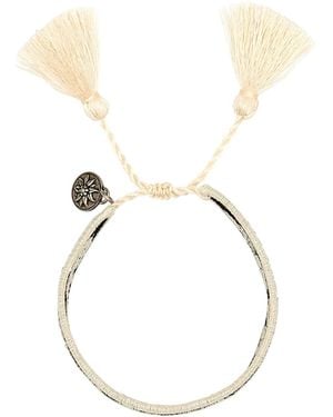 Prada Two-Tone Suede And Fabric Bracelet - White