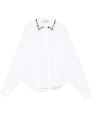 ERMANNO FIRENZE Embroidered Cotton Shirt - White