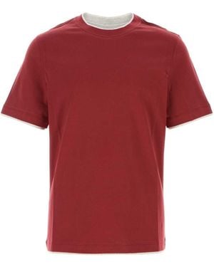 Brunello Cucinelli Tiziano Cotton T Shirt - Red
