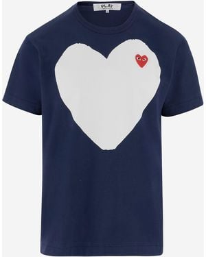 COMME DES GARÇONS PLAY Jouer au t-shirt avec le détail du logo en forme de coeur - Bleu