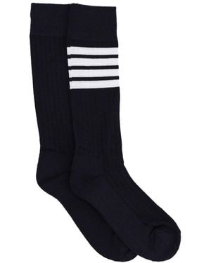 Thom Browne "4-Bar" Cotton Socks - Black