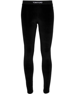 Tom Ford Form-Fitting Velour Leggings - Black