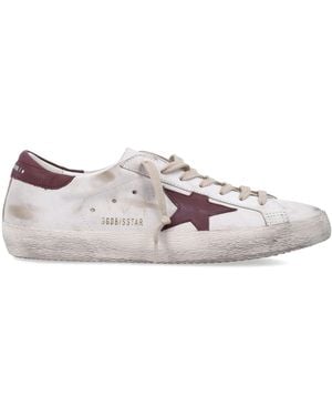 Golden Goose Super-star Trainers White And Red - Pink