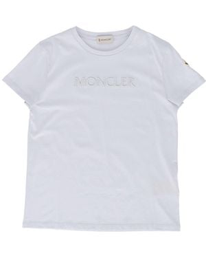 Moncler Silber Ss T-Shirt - Weiß