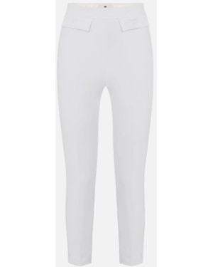 Elisabetta Franchi Double Stretch Crepe Trousers - White