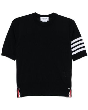 Thom Browne Wollpullover mit Rundhalsausschnitt - Schwarz