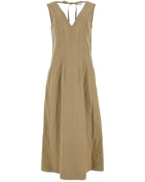 Bottega Veneta Cappuccino Cotton Blend Dress - Natural