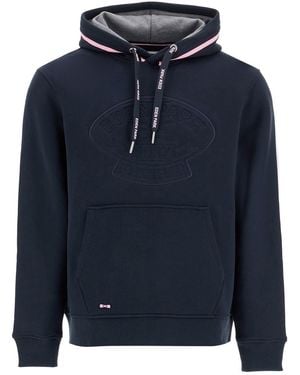 Eden Park Gewatteerd Logo Sweatshirt - Blauw