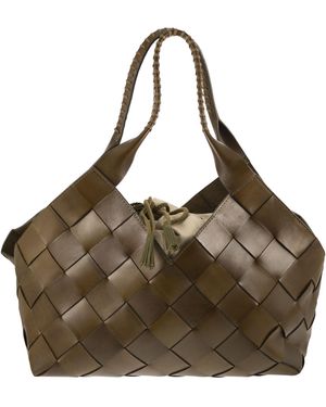 Dragon Castello geflochtene Ledertasche - Braun