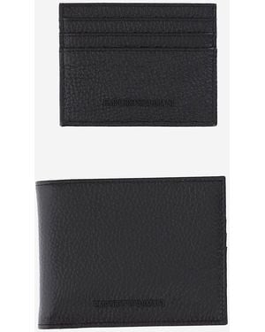 Emporio Armani Wallet And Card Holder Set - Black