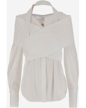 Patou Crossbanded Bluse in recyceltem Nylon - Weiß
