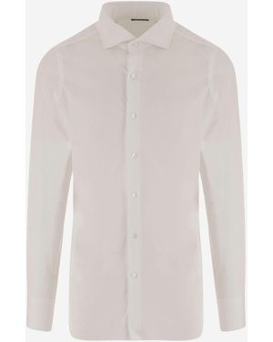 Finamore 1925 Stretch Cotton Blend Shirt - White