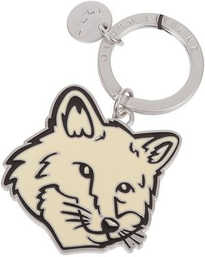 Maison Kitsuné Bold Fox Head Keyring - White
