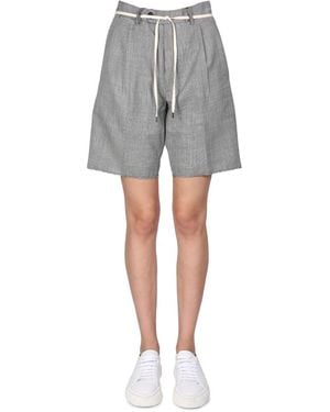Aspesi Stretch Flannel Bermuda Shorts - Grey