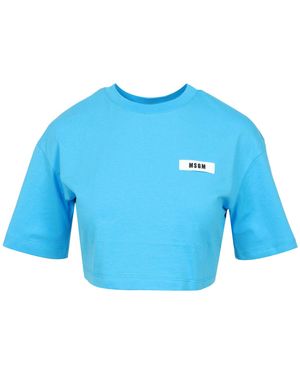 MSGM T Shirts En Polos Helder Blauw