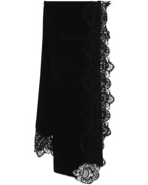 Ermanno Scervino Lace-Trimmed Cashmere Scarf - Black
