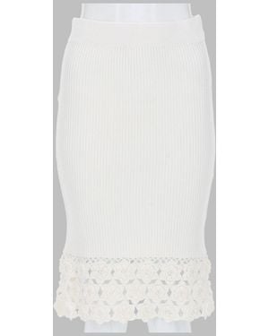 Ganni Mini Organic Cotton Blend Skirt For - White