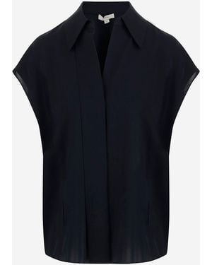 Vince Stretch-Seidenbluse - Blau