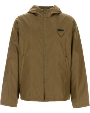 Prada Logo Hood Jacket - Green