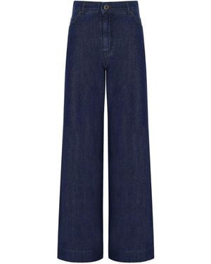 Weekend by Maxmara Vega Dark Wide Leg Jeans - Blue