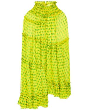 Dries Van Noten Gerüschtes Kleid Mit Polka Dots - Gelb