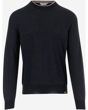 Jacob Cohen Pull en laine mélangée bleu marine