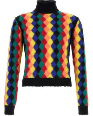 Loewe Nylon Knit Crewneck Jumper - Blue