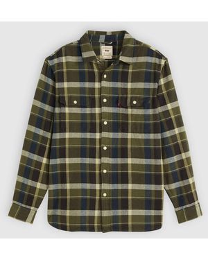 Levi's Jackson Worker Medina Plaid Deep Depths - Green