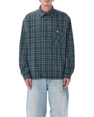ERL Green Cotton Check Shirt - Blue
