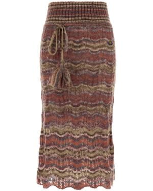 Vivienne Westwood Flora Mohair-Blend Skirt - Brown