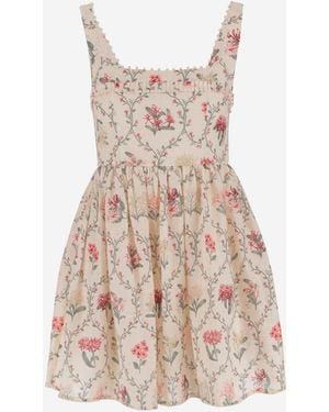 Agua Bendita Agua Di Agua Bendita Barbara Mini Orquidea Dress - Neutro