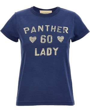 【関税込み】Valentino Garavani 'Panther' T-shirt VALENTINO GARAVANI Panther 60 Lady printed appliquéd cotton