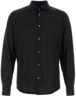 Fedeli Wool Shirt - Black