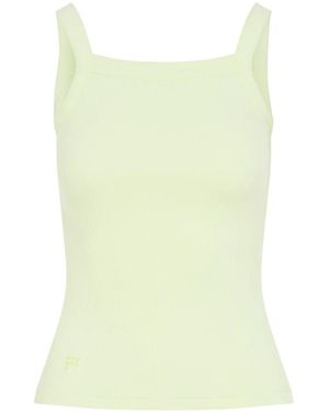 PANGAIA Damen-Tanktop mit geripptem eckigem Ausschnitt - Gelb
