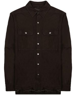 Rick Owens Leather Jacket Outershirt Lamb - Black