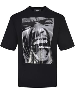 DSquared² T -Shirt aus Baumwolle. - Schwarz