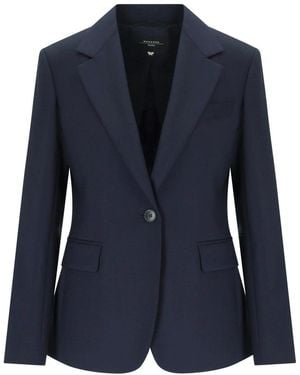 Weekend by Maxmara Max Mar Weekend Lamine Single Breasted Blazer - Blue