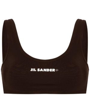 Jil Sander Logo Bikini Top - Brown