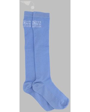 MM6 by Maison Margiela Calzini Alti Con Logo - Blue