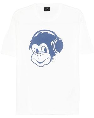 Paul Smith T-Shirt Mit Affen-Print - Blau