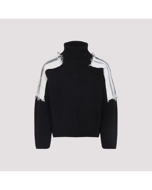Mordecai Rollkragenpullover mit -Jacquardstreifen - Schwarz