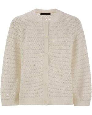 Fabiana Filippi Cotton Open Cardigan With Sequins - Natural