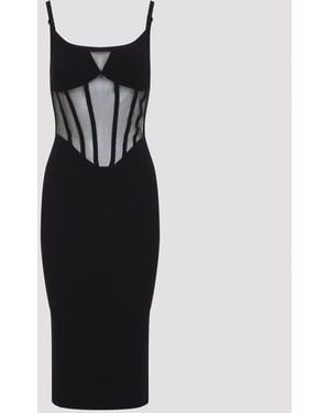 Elisabetta Franchi Strickkleid Mit Bustier - Schwarz