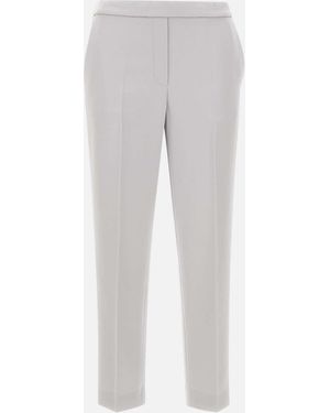 Theory Theorie Admiraal Japanse Crêpe Broek In Pearl Gray - Grijs