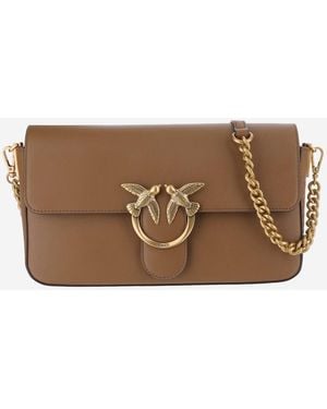 Pinko Umhängetasche mit -Logo - Braun