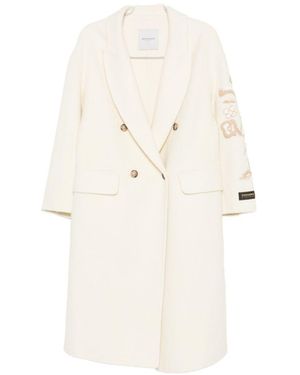 ERMANNO FIRENZE Wool Double Breasted Coat - White