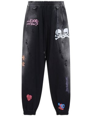 MASTERMIND WORLD Vintage Doodle Sweatpants - Zwart