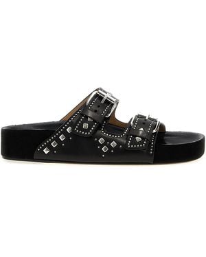 Isabel Marant Lennyo Leren Sandalen - Zwart