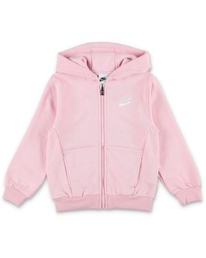 Nike Girls' Zip-Up Hooded Sweatshirt - Pink